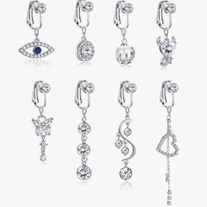8pc Fake Clip-On Belly Button Rings